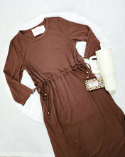 Load image into Gallery viewer, REG. & PLUS BROWN DRAWSTRING LOUNGE DRESS