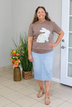 Load image into Gallery viewer, REG. & PLUS LT. INDIGO WASH MIDI DENIM SKIRT