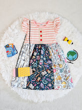 Load image into Gallery viewer, KIDS SCHOOL SUPPLIES DRESS
