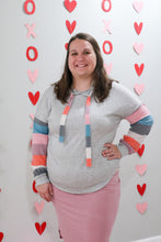 Load image into Gallery viewer, REG. &amp; PLUS MULTI COLOR STRIPE HOODIE TOP
