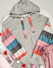 Load image into Gallery viewer, REG. &amp; PLUS MULTI COLOR STRIPE HOODIE TOP
