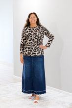 Load image into Gallery viewer, REG. &amp; PLUS FRAYED HEM LONG DENIM SKIRT
