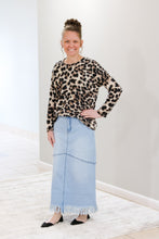 Load image into Gallery viewer, REG. &amp; PLUS A-LINE LIGHT WASH LONG DENIM SKIRT
