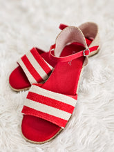 Load image into Gallery viewer, RED STRIPED SANDAL
