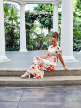 Load image into Gallery viewer, PEACH FLORAL PRINT MAXI DRESS
