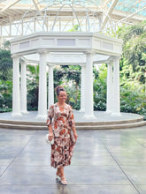 Load image into Gallery viewer, REG. &amp; PLUS TROPICAL CARAMEL MIDI DRESS
