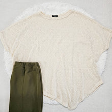 Load image into Gallery viewer, REG. &amp; PLUS CREAM KNIT ASYMMETRICAL TOP
