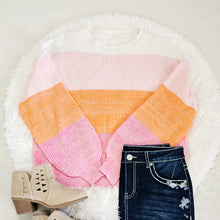 Load image into Gallery viewer, PINK/ORANGE LOOSE SWEATER TOP
