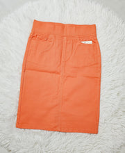 Load image into Gallery viewer, KIDS CORAL ELASTIC WAIST DENIM SKIRT

