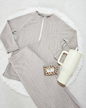 Load image into Gallery viewer, REG. &amp; PLUS LIGHT MOCHA ZIP FRONT ATHLETIC TOP
