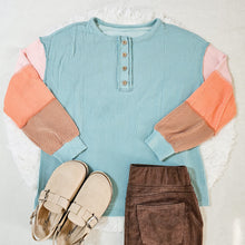 Load image into Gallery viewer, RIBBED KNIT COLORBLOCK TOP
