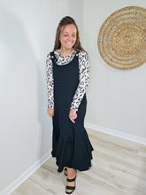 Load image into Gallery viewer, REG. &amp; PLUS BLACK JUMPER MIDI DRESS
