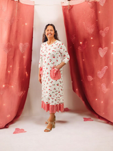Load image into Gallery viewer, REG. &amp; PLUS IVORY CHERRY MIDI DRESS
