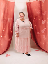 Load image into Gallery viewer, REG. &amp; PLUS PINK TIERED MIDI DRESS
