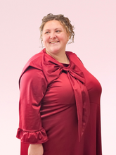 Load image into Gallery viewer, PLUS BURGUNDY SATIN DRESS W/ BOW
