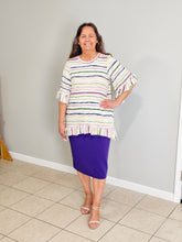 Load image into Gallery viewer, REG. &amp; PLUS IVORY STRIPE TUNIC TOP
