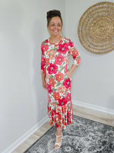 Load image into Gallery viewer, REG. &amp; PLUS IVORY FLORAL LAYERING DRESS
