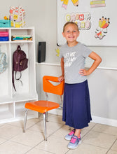 Load image into Gallery viewer, KIDS NAVY A-LINE MIDI SKIRT W/ BUILT IN SHORTS
