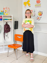 Load image into Gallery viewer, KIDS BLACK A-LINE MIDI SKIRT W/ BUILT IN SHORTS
