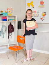 Load image into Gallery viewer, KIDS GRAY PENCIL SKIRT
