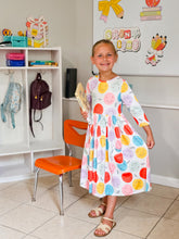 Load image into Gallery viewer, KIDS HAPPY DAYS TWIRL MIDI DRESS

