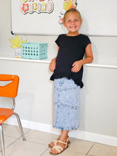 Load image into Gallery viewer, KIDS SNOW WASH DENIM SKIRT
