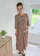 Load image into Gallery viewer, REG. &amp; PLUS LEOPARD FRONT BOW MIDI DRESS
