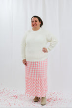 Load image into Gallery viewer, PINK GINGHAM TIERED MAXI SKIRT
