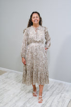 Load image into Gallery viewer, TAUPE DITSY RUFFLED DETAILED DRESS
