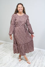 Load image into Gallery viewer, REG. &amp; PLUS FLORAL BELTED MIDI DRESS
