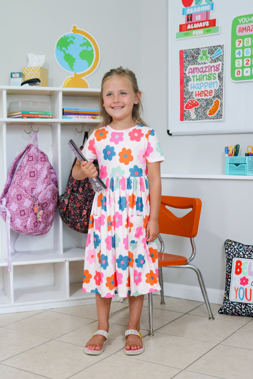 KIDS RETRO FLORAL DRESS