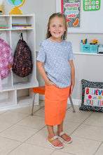 Load image into Gallery viewer, KIDS CORAL ELASTIC WAIST DENIM SKIRT
