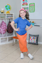 Load image into Gallery viewer, KIDS CORAL ELASTIC WAIST DENIM SKIRT
