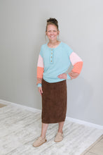 Load image into Gallery viewer, RIBBED KNIT COLORBLOCK TOP
