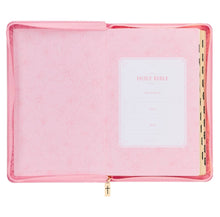 Load image into Gallery viewer, PINK FAUX LEATHER KJV BIBLE W/ TABS &amp; ZIPPER CLOSURE
