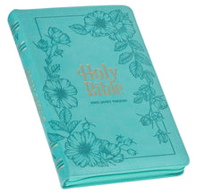 Load image into Gallery viewer, TEAL FAUX LEATHER KJV BIBLE W/ TABS &amp; ZIPPER CLOSURE
