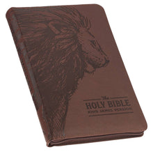 Load image into Gallery viewer, &quot;LION&quot; FAUX LEATHER KJV BIBLE W/ TABS &amp; ZIPPER

