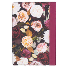 Load image into Gallery viewer, BLACK &amp; BURGUNDY FLORAL FAUX LEATHER KJV BIBLE
