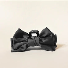 Load image into Gallery viewer, SATIN BLACK BOW CLAW CLIP
