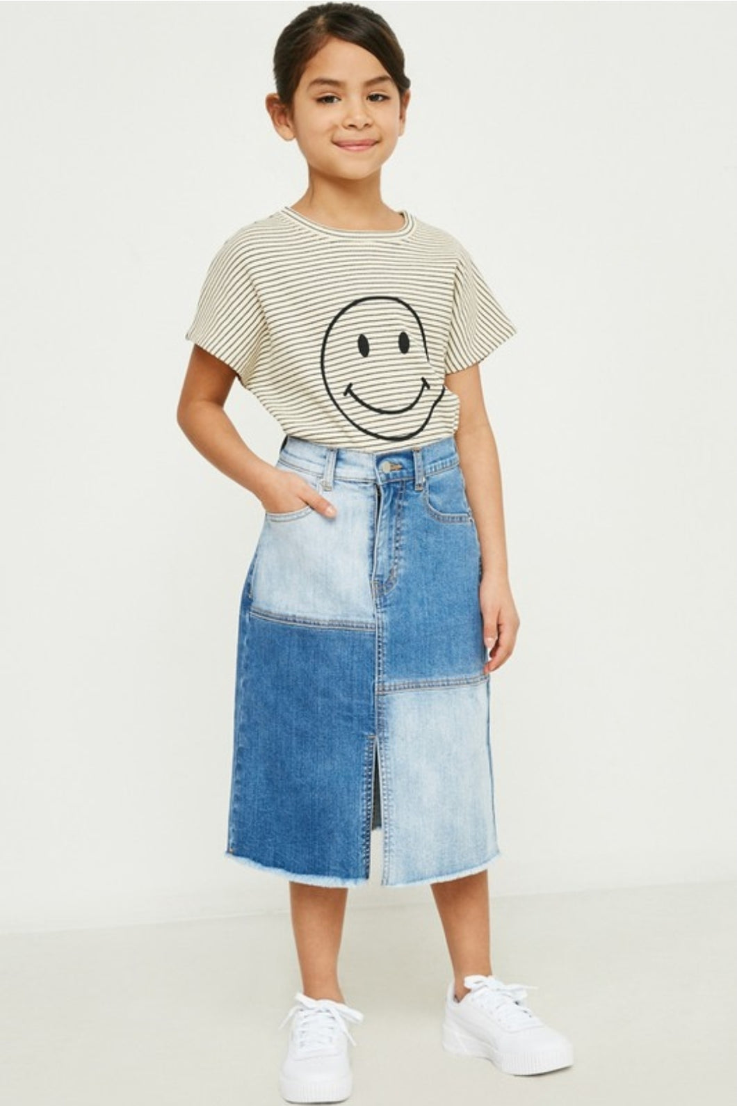 KIDS DENIM CONTRAST SKIRT