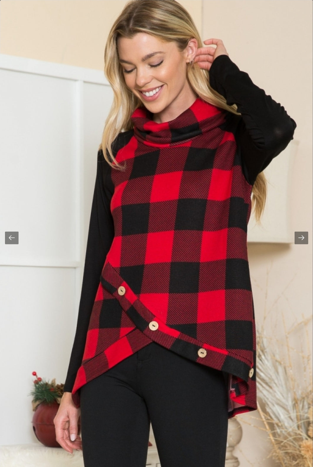 PLUS BUFFALO PLAID TOP