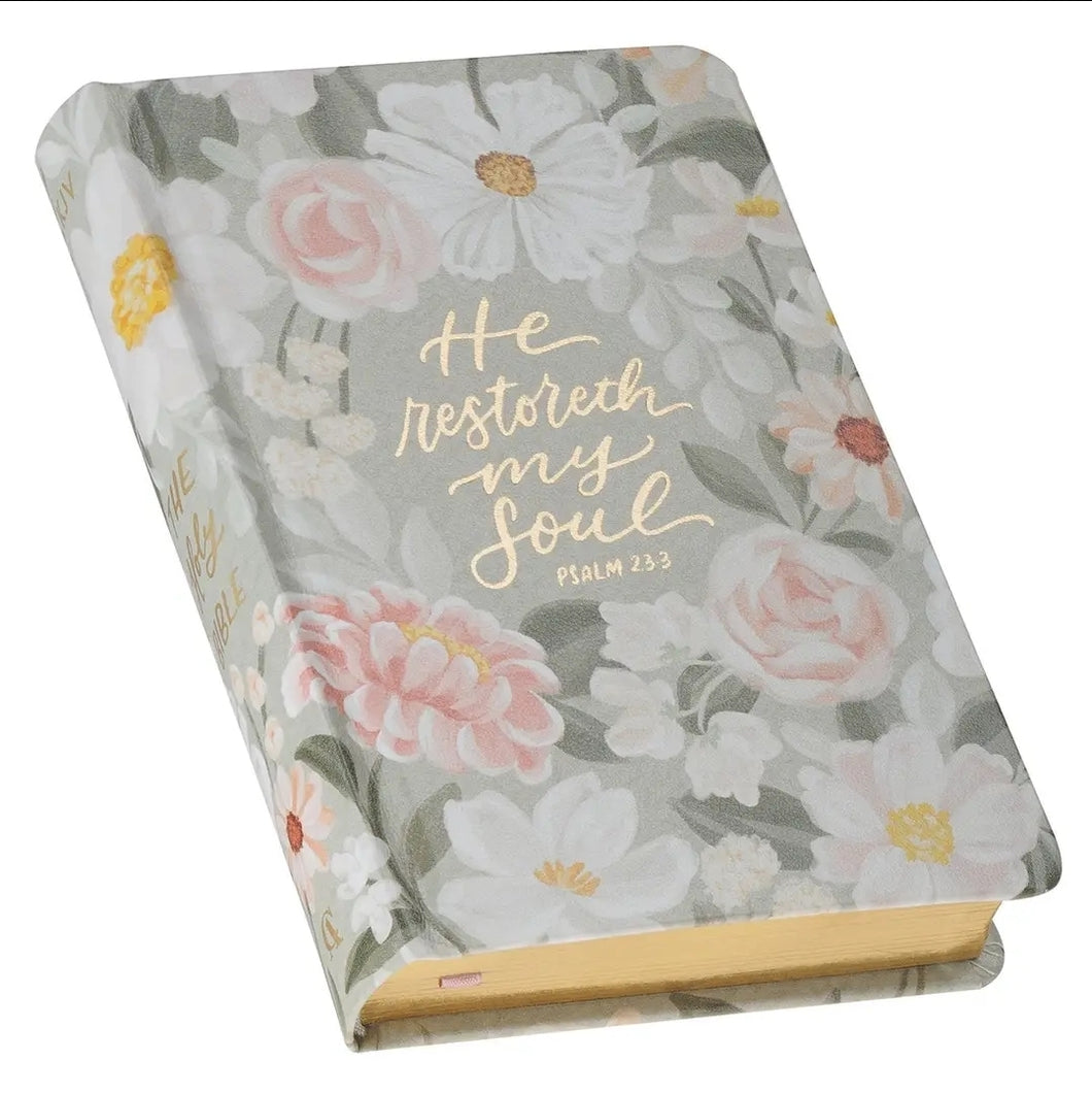 KJV COMPACT FLORAL PRINTED BIBLE
