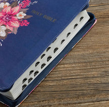 Load image into Gallery viewer, KJV FLORAL BLUE DELUXE BIBLE
