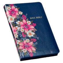 Load image into Gallery viewer, KJV FLORAL BLUE DELUXE BIBLE
