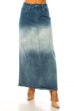 Load image into Gallery viewer, TRI-ZONE WASH LONG DENIM SKIRT
