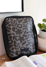 Load image into Gallery viewer, BLACK/GREY FLORAL BIBLE COVER
