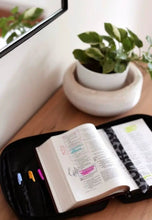 Load image into Gallery viewer, BLACK/GREY FLORAL BIBLE COVER
